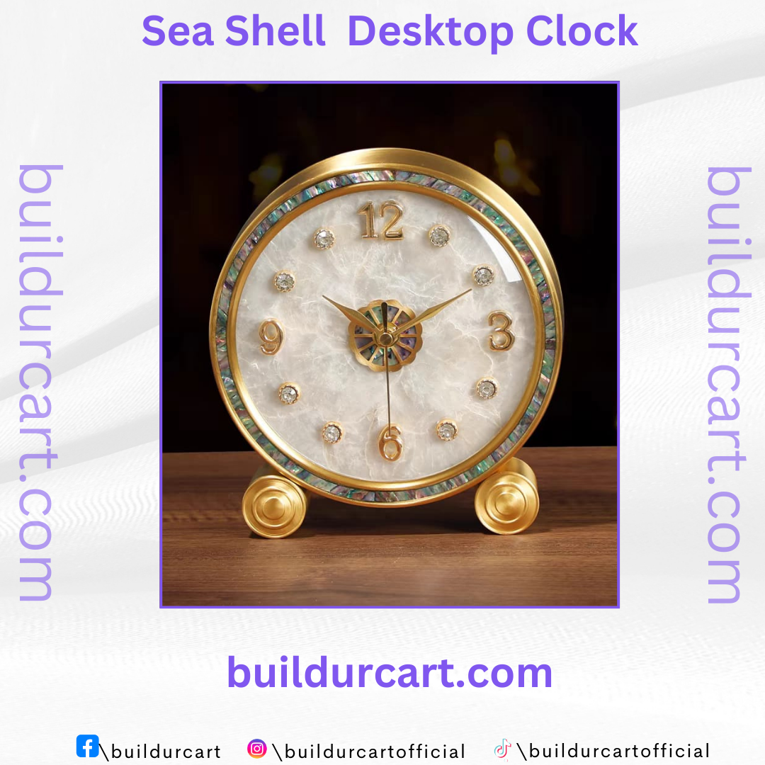 Shell Clock Table Clock Desktop Clock Table Clock Ornaments Accessible Luxury Clock Living Room Brass Pendulum Clock