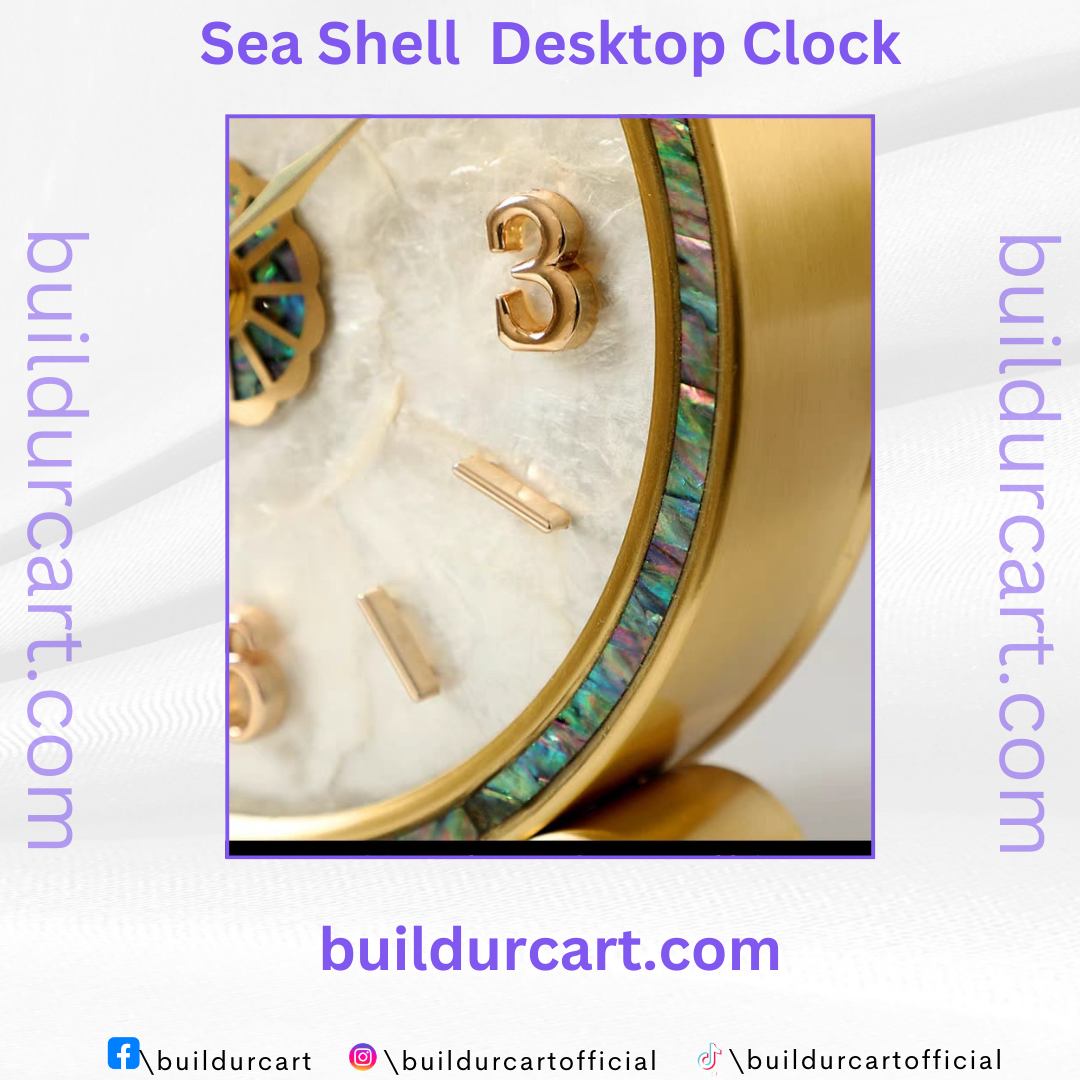 Shell Clock Table Clock Desktop Clock Table Clock Ornaments Accessible Luxury Clock Living Room Brass Pendulum Clock