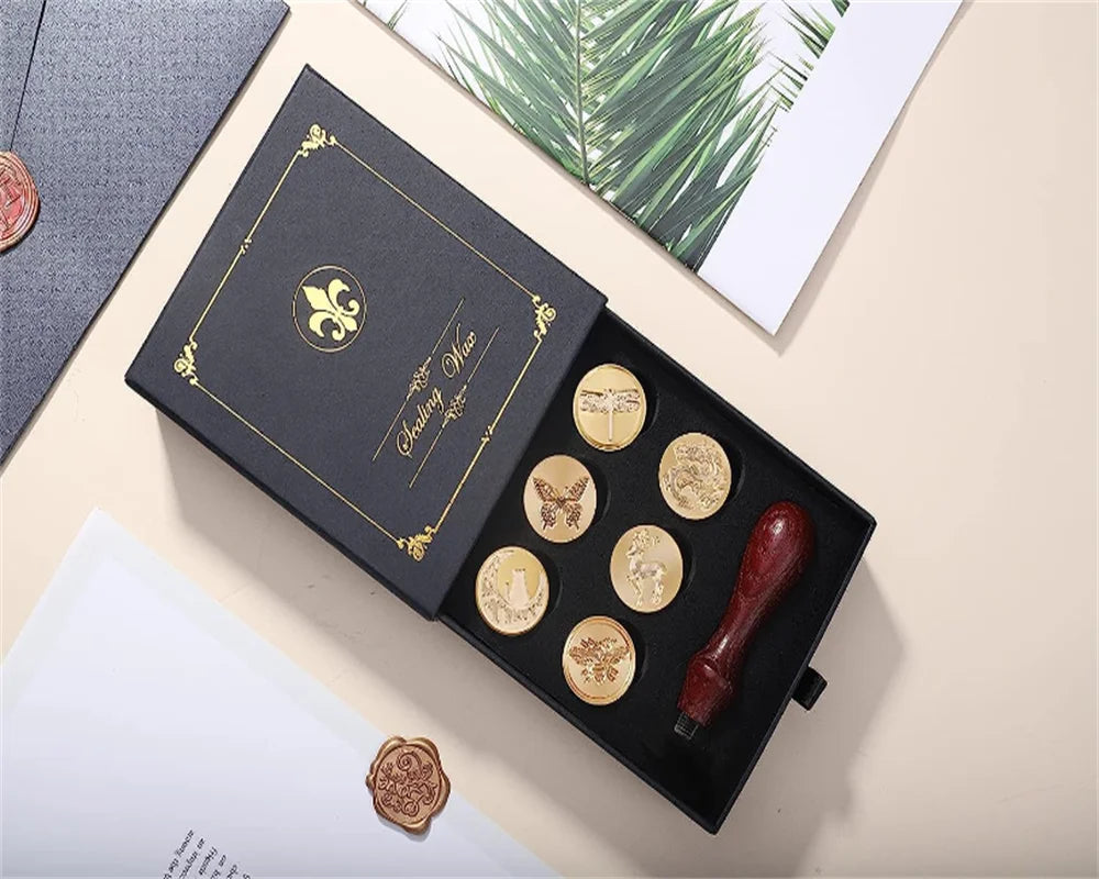 Wax Seal Stamp Gift, Sealing Wax Stamps Copper Seals 1Wooden Hilt, Wax Stamp Kit for Cards Envelopes, Gift Vast Universe Series