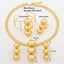 2024 Trend Jewelry Set for Women Gold Color Beads Necklace and Clip Earrings with Bracelet Ring Set for African Dubai Weddings