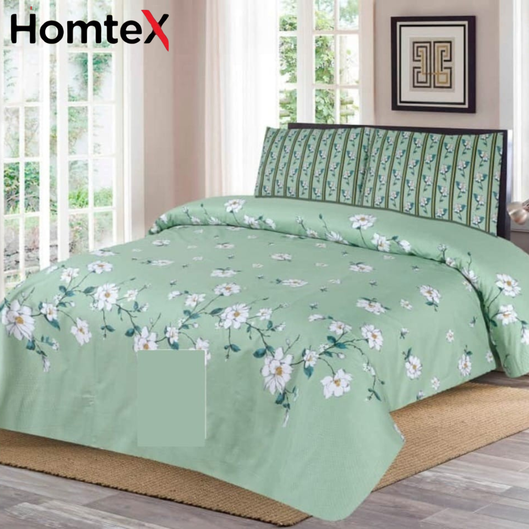 HomTex King Cotton Bed Sheet  3Pcs