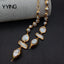 Bezel set White Keshi Pearl Chain Long Necklace For Women 52''