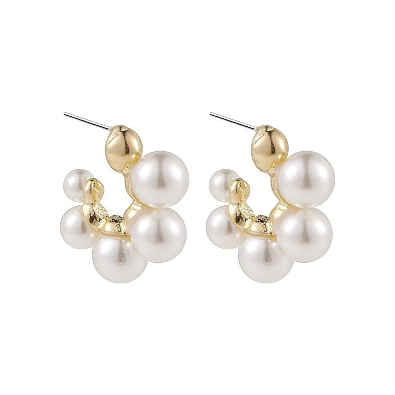 Elegant Celebrity Metal Korean Pearl Earrings For Woman Fashion Jewelry 2021 New Luxury Wedding Party Girl's Unusual Earrings