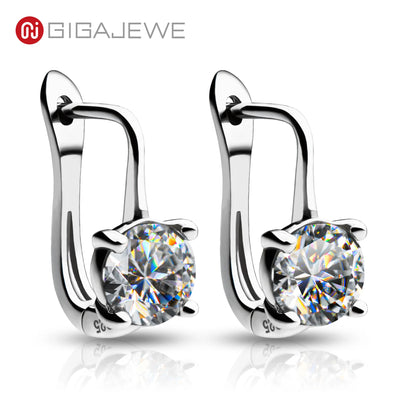 GIGAJEWE Moissanite D Color VVS1 Total 2ct S925 Silver Drop Earring 18K Gold Plated  Diamond Test Passed Jewelry Woman Girl Gift