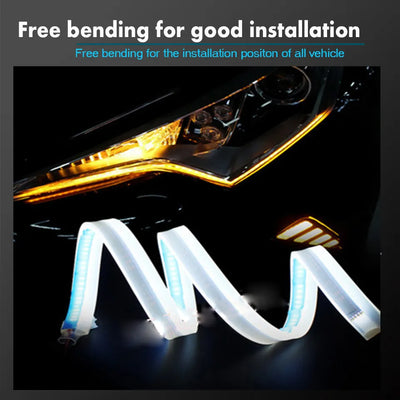 1pc Newest Cars DRL LED Daytime Running Lights Auto Flowing Turn Signal Guide Strip Headlight Assembly Car Styling Accessories