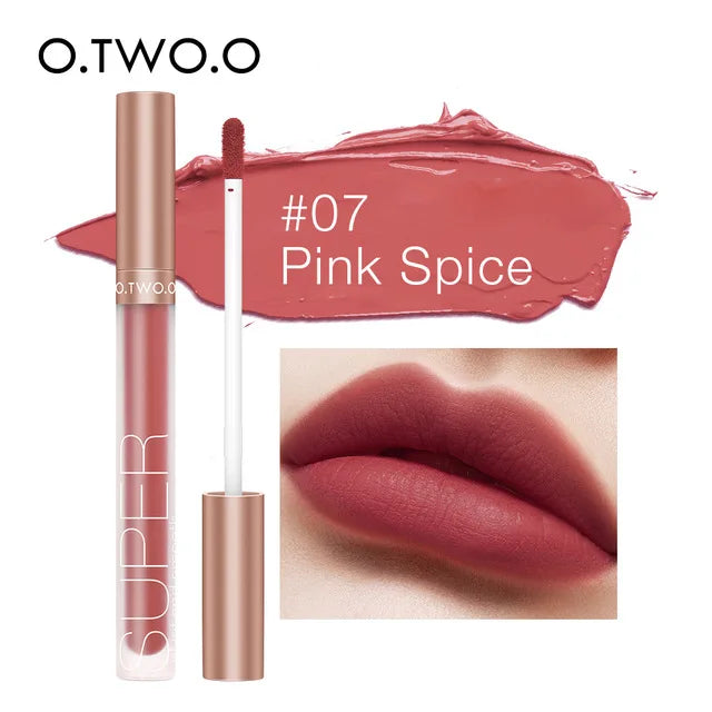 O.TWO.O Makeup Matte Lip Gloss Super Soft No Sticky Woman Sexy Red Brown Nude Lipstick Waterproof Lips Cosmetics