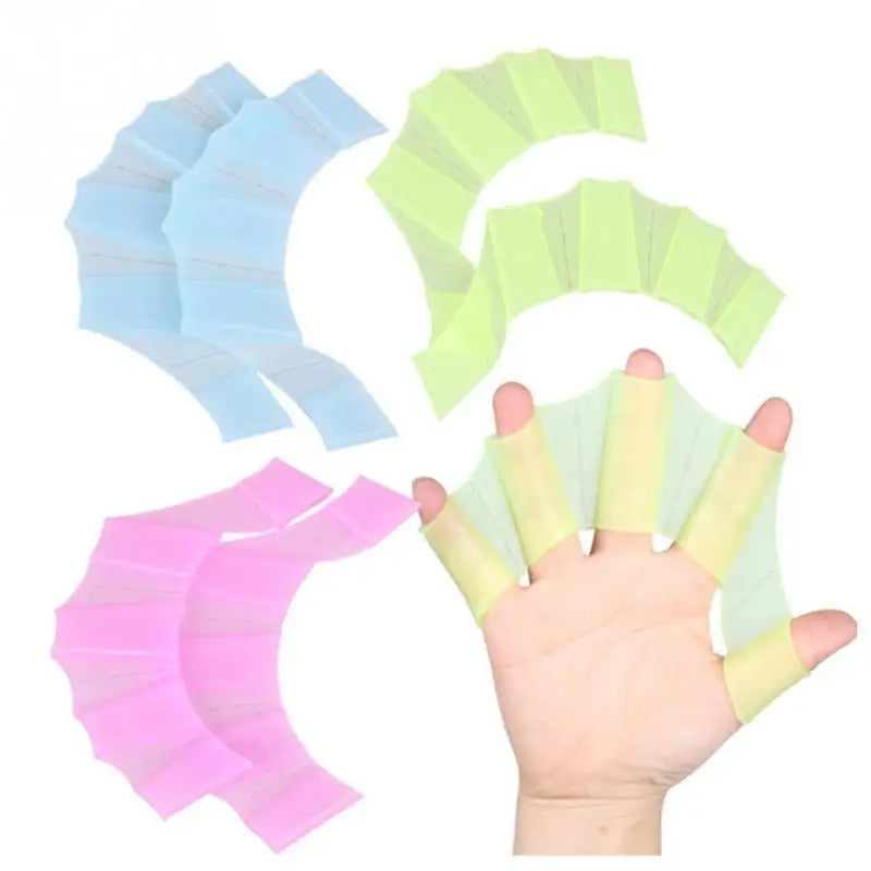 1Pair  Unisex Frog Type Silicone Girdles Swimming Hand Fins Flippers  Finger Webbed Gloves Paddle Water Sports ~3