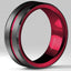 FDLK   8mm Black Carbide Stainless Steel Thin Red Line Wedding Band Ring Men's Jewelry