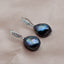 Black Pearl Earrings Natural Baroque Pearl Silver Earrings Drop-shaped Black and Blue Pearl Women's Earrings Mother's Gift