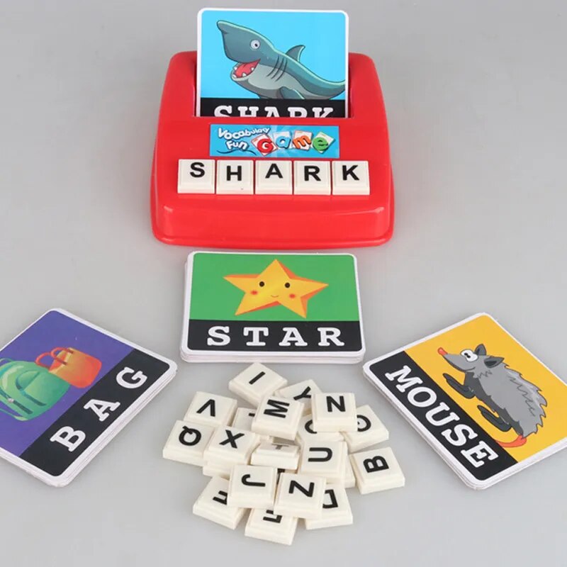 Montessori Card English Alphabet Letters Learning Toys Children Alphabet Game Vocabulary Word Picture Match Game Educational Toy