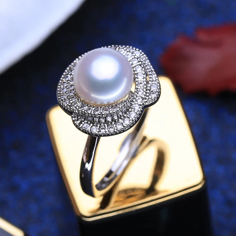 FENASY New Natural Freshwater Pearl Rings For Women Pearl Jewelry Exquisite 925 Sterling Silver Party Ring Fine Jewelry