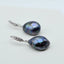 Black Pearl Earrings Natural Baroque Pearl Silver Earrings Drop-shaped Black and Blue Pearl Women's Earrings Mother's Gift