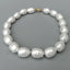 Y.YING Large 16x22mm White Sea Shell Pearl Baroque Shape choker Necklace 17"