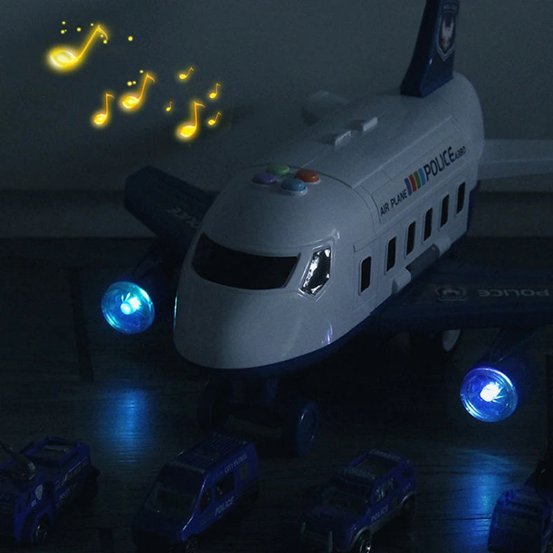 QWZ New Aircraft Simulation Track Inertia Toy Airplane with Lights Music Large Size Passenger Plane Kids Airliner Toy Car Gifts