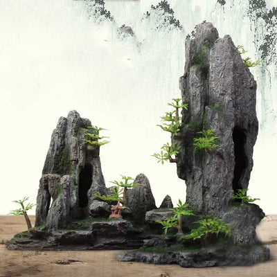 Ornaments Landscaping Simulation Rockery decoration Artificial Resin Rockery Aquarium Stone Moss fish live Aquarium accessories