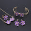 Fashion Girl Jewelry Lovely Flower Children Necklace Bangle Earring Ring Kids Baby Costume Jewelry Set 3 Colors