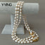 Y·YING 20" 3 rows Cultured Baroque Pearl Necklace Keshi Pearl Gold color Plated Connector chokers luxury wedding for women