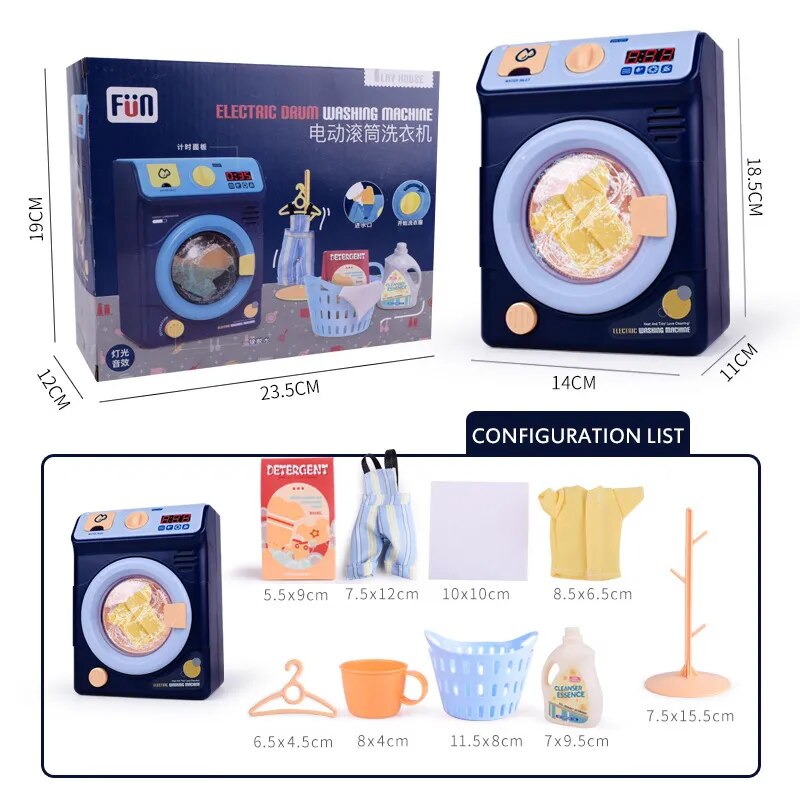 Pretend Play Washing Machine Toy Mini Children's Simulation Cosmetic Sponge Makeup Brushes Cleaner Girl Play House Toy Gift 2020