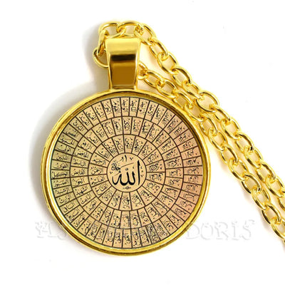 Gold-color 25mm Glass necklace