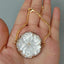 Y·YING Natural White Sea Shell Carved Flower Gold Plated Chain Bracelet Fashion 7"-9"