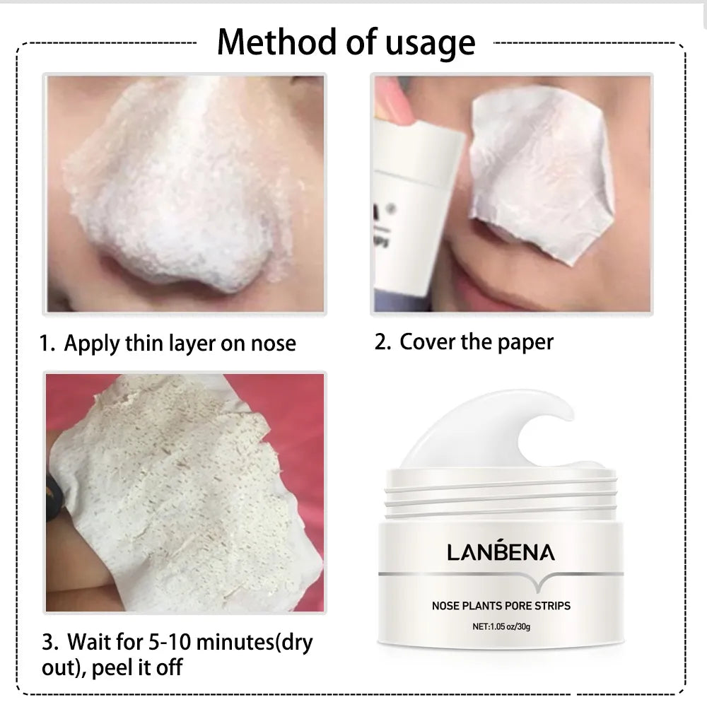 LANBENA New Style  Blackhead Remover Nose Mask Pore Strip Black Mask Peeling Acne Treatment Black Deep Cleansing Skin Care Korea