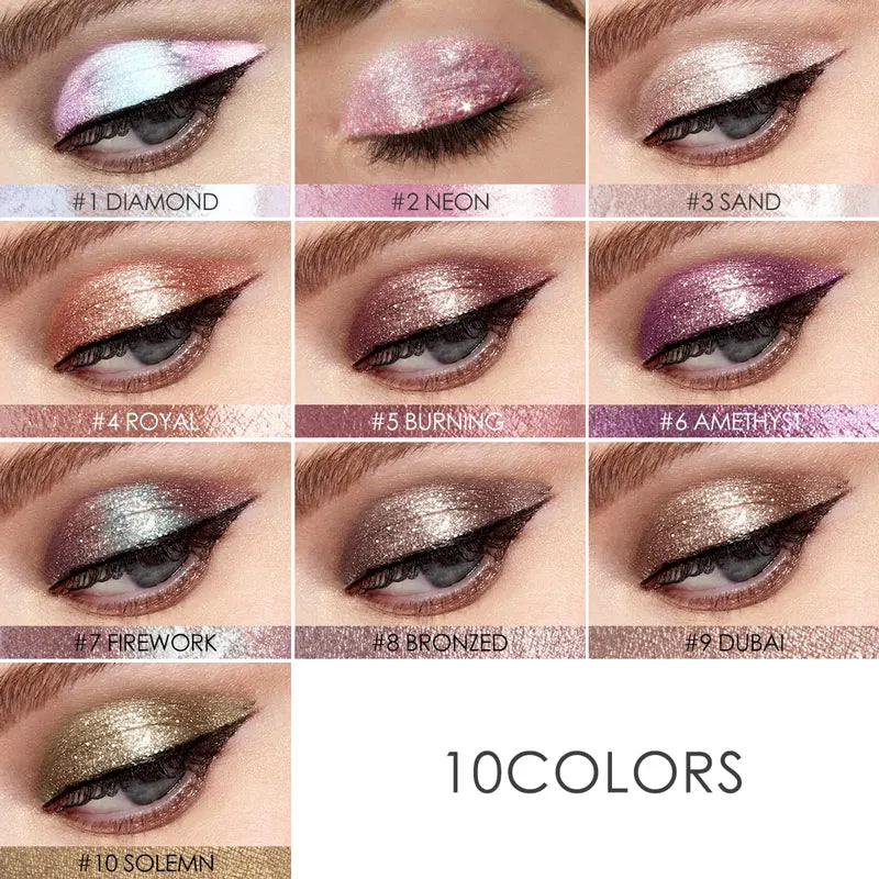 FOCALLURE 14 Color Liquid Eyeshadow Palette Diamond Shiny Eyeliner Pen Longlasting Shimmer Pigmented Eye Shadow Makeup Cosmetics