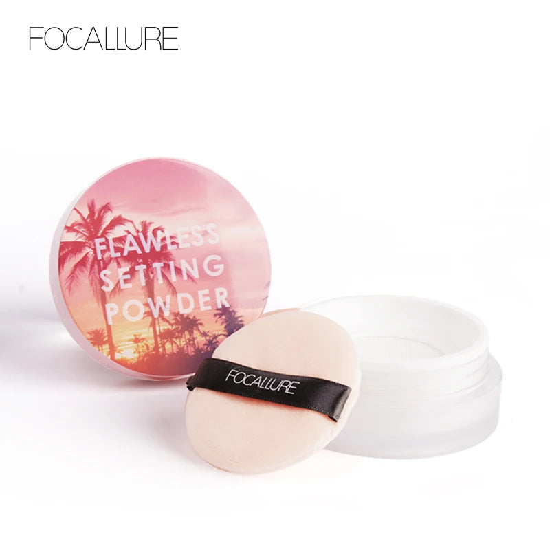 FOCALLURE Matte Loose Powder Oil-control Transparent Waterproof Long-lasting Face Setting Powder Concealer Makeup Cosmetics