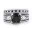 2pcs/set Fashion Female Black zircon Stone Ring Black Gold Color Women Rings Gorgeous Wedding Bands For Women Engagement Jewelry