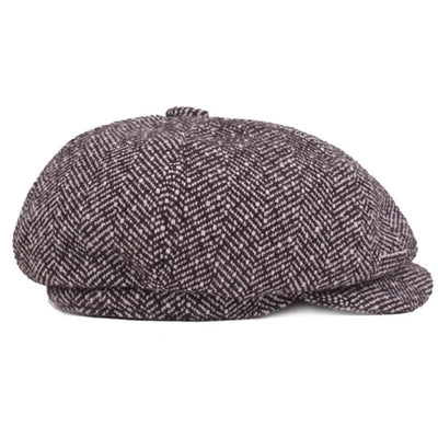 New Tweed Gatsby Newsboy Cap for Men Autumn Winter Golf Driving Cabbier Flat Berets Peaky Blinders Bone Hat Unisex