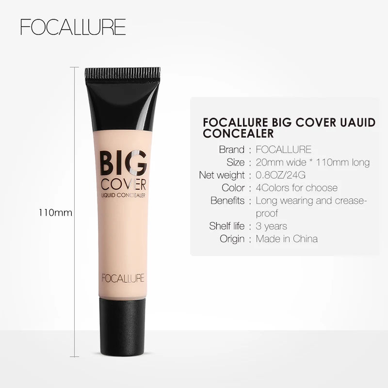 FOCALLURE Face Concealer Cream Liquid Brighten Foundation Cream Contour Palette Concealer Liquid Face Concealer Maquiagem Tools