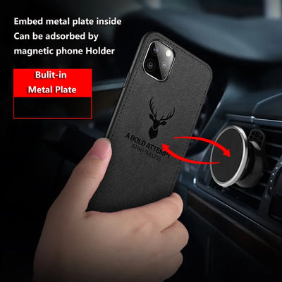 For Xiaomi Redmi Note 10 Pro Case Cloth Texture Deer 3D Soft Magnetic Car Redmi Note 10 Pro Cover Silicone Fundas Coque Etui