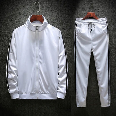 European Trend Spring and Autumn Casual Sweater Round Neck Youth Slim Men's Sports Long-sleeved Suit