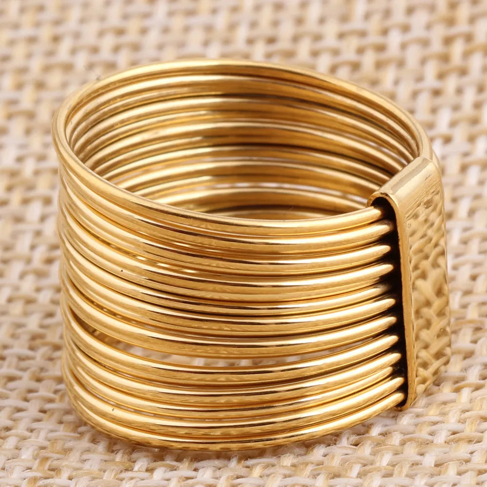 Gold Color Tungsten Rings For Men Fashion Jewelry 316L Stainless Steel Brand Wedding Ring For Women bijoux Party Accessories