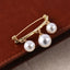 Fashion Pearl Fixed Strap Charm Safety Pin Brooch Sweater Cardigan Clip Chain Brooches Jewelry