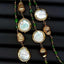 Y.YING Natural Green Diopside Cultured White Coin Pearl Long sweater chain Necklace 41"