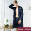 Men Robe Set Satin Loose Kimono Bathrobe Gown  Long Sleeve Autumn Sleepwear Nightgown Bridegroom Wedding Intimate Lingerie