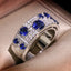 S925 silver ring newest for Women Gorgeous Blue Nano CZ Ring Genuine Sparkling Jewelry ring gift wedding party jewelry gift