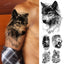 DIY Forest Design Waterproof Fake Temporary Tattoo Wolf Sexy Women Body Art Arm Tattoos Paper For Men Boys Girls Tatoo Large Big