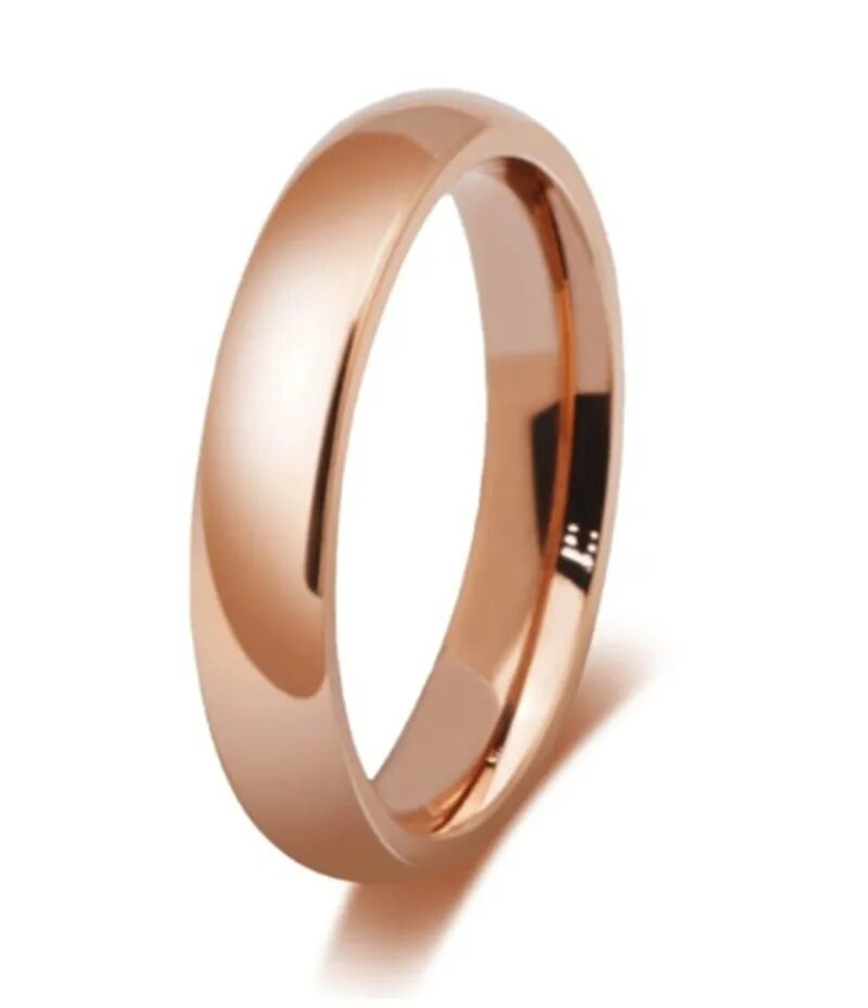 Trendy Rose Gold Color Engagement Couple Rings for Lover Stainless Steel with CZ Stone Men Women Wedding Jewelry Bands Wholesale