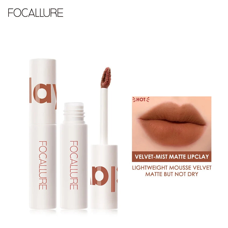 FOCALLURE Matte Lipstick Velvet Mist Lip Clay Not Dry Lip Cream 17 Color Peach Nude Lip Stick Waterpoof Lip Cosmetic Makeup