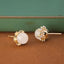 Inspired design diamond-studded natural white jade round earrings palace style retro exquisite charm ladies jewelry