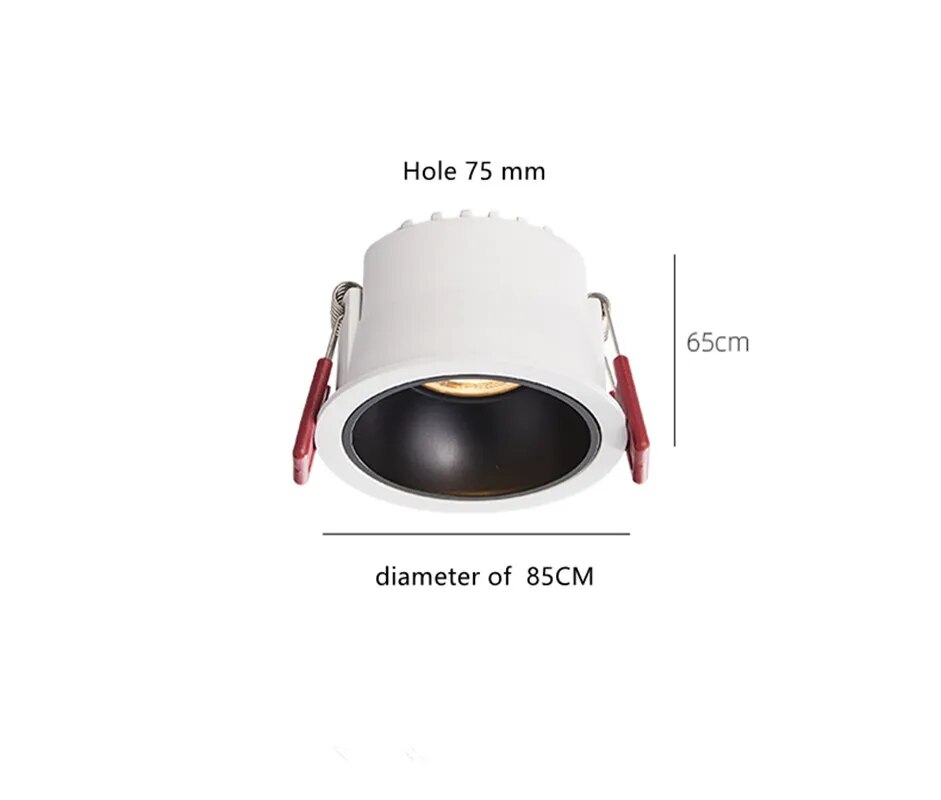 2023  IP65  cob waterproof spotlight recessed 75 bathroom bathroom wet area kitchen without main light design