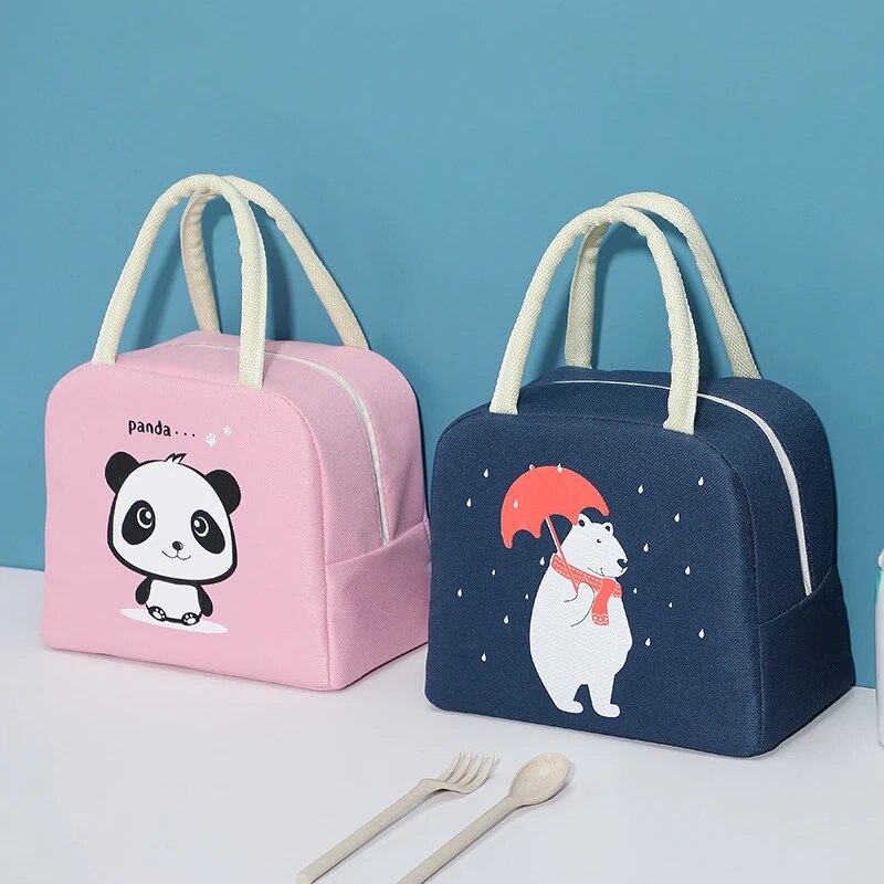 Baby Food Milk Bottle Storage Bag Waterproof Oxford Bag Cute Cartoon Lunch Bag Thicken Insulation Bag Portable Thermal Bag