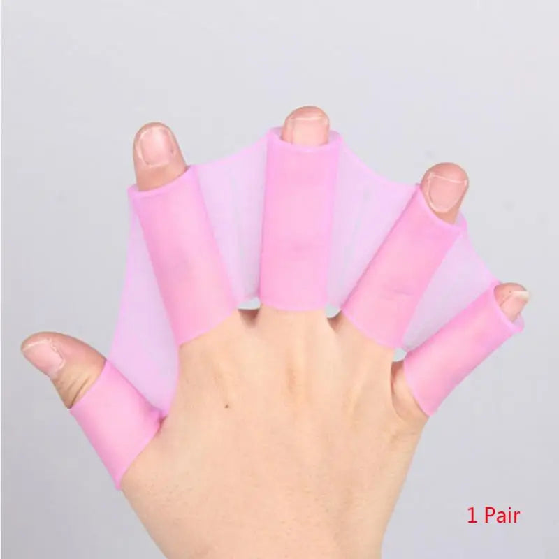 1Pair  Unisex Frog Type Silicone Girdles Swimming Hand Fins Flippers  Finger Webbed Gloves Paddle Water Sports ~3