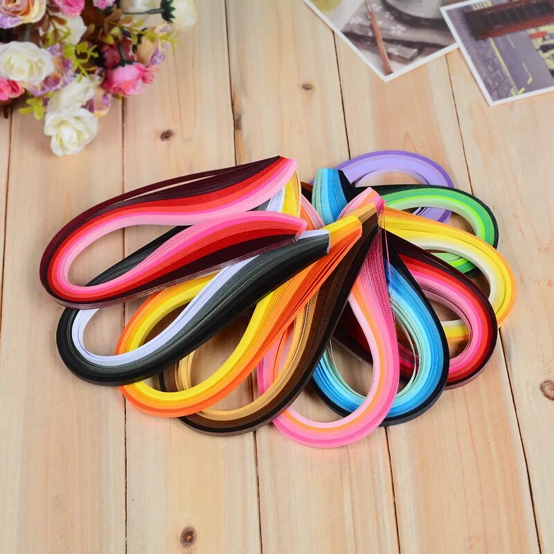 100pcs Diy Gradient Decorative Quilling Paper Strips Decorative Paper Pattern Feather Hand Origami Tools Handmade Gift Making