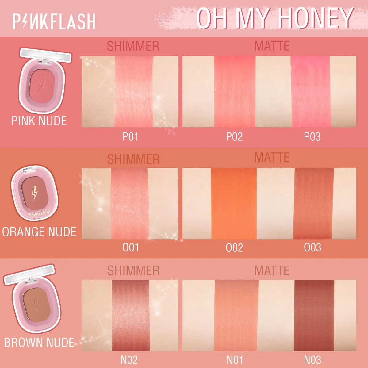 PINKFLASH 11 Colors Peach Blush Palette Oil-control Minerals Pigment Face Cheek Blusher Powder Contour Makeup Women Cosmetics