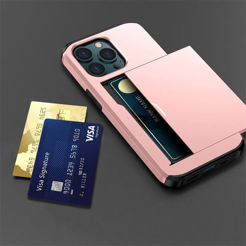 iK05 For iPhone 11 12 13 Pro Max Mini X XR 7 8 Plus SE 2020 Luxury Drop Resistant Card Slot Wallet Mobile Phones Smartphone Case