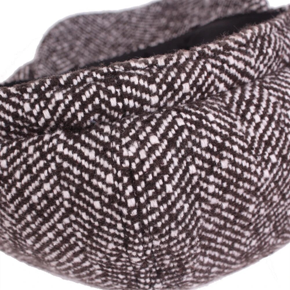 New Tweed Gatsby Newsboy Cap for Men Autumn Winter Golf Driving Cabbier Flat Berets Peaky Blinders Bone Hat Unisex