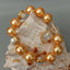 Y·YING 14mm Round Champagne Sea Shell Pearl Cultured White Pearl Bracelet 8.5"