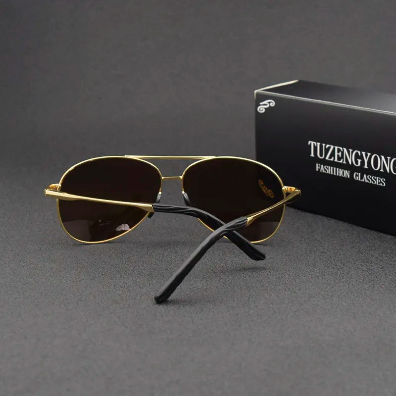 Alloy Men's Sunglasses Polarized UV400 Lens Sun Glasses  For Men  Pilot Eyewear Oculos de sol High Quality, TUZENGYONG 2023